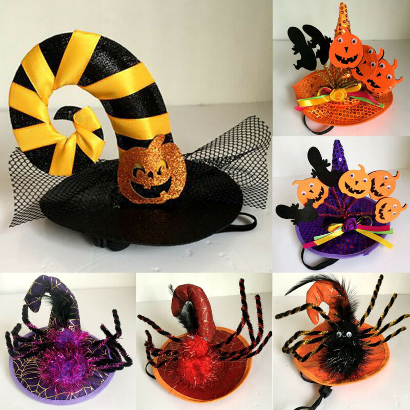 Huisdier Kat Hond Halloween Hoed Kostuums Spider Pompoen Cosplay Cap Hat-Hond Kat Heks Wizard Hoed voor Halloween Partijen
