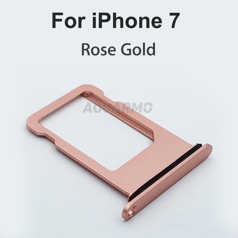 Porta cartão aocarmo, suporte de alumínio nano com junta de borracha para substituição em iphone 7 7 p 7 plus: For i7 Rose Gold