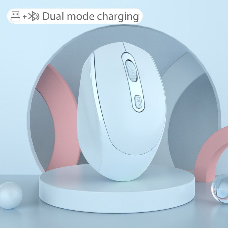 Macaron Multicolor Wireless Mouse Bluetooth Dual Mode Rechargeable Silent Mouse Prevention of wrist syndrome: 009