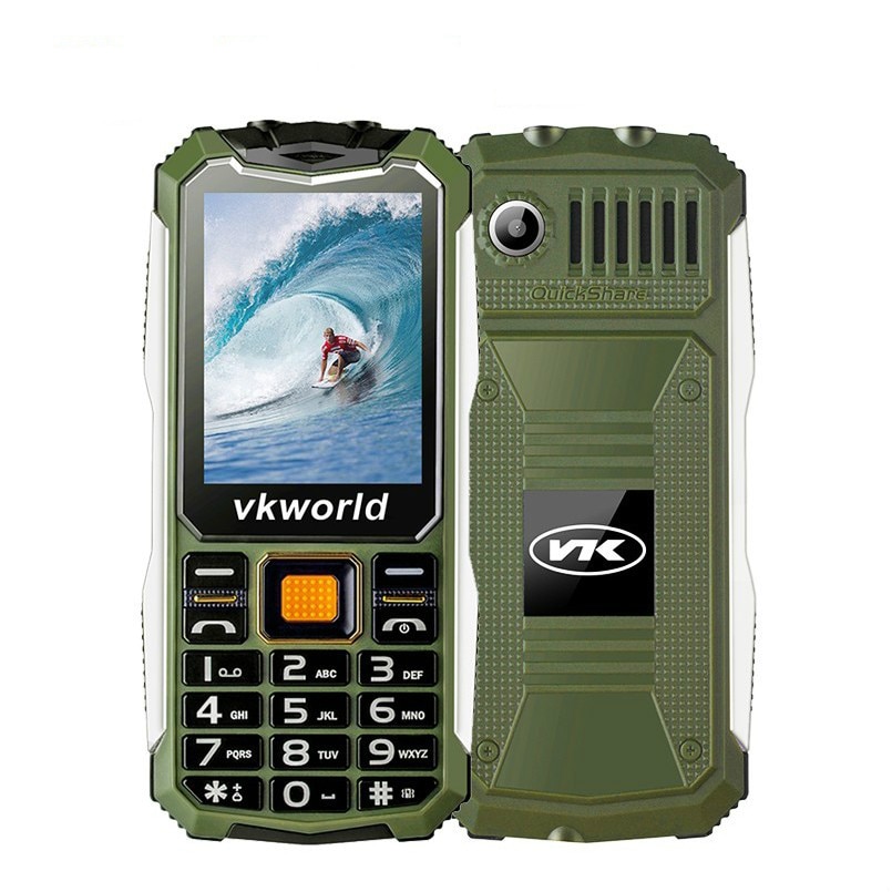 Vkworld Steen V3S Dagelijks Waterdichte Mobiele Telefoon 2.4 Inch Scherm 2200Mah Lange Standby Dual Led Stofdicht Russische Toetsenbord