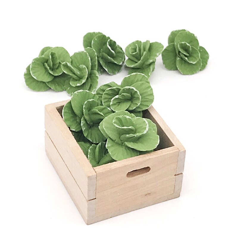 5 Stks/partij 1:12 Dollhouse Bloemkool Chinese Kool Groene Mini Kleine Poppenhuis Mini Schattige Handgemaakte Polymeer Klei Groenten