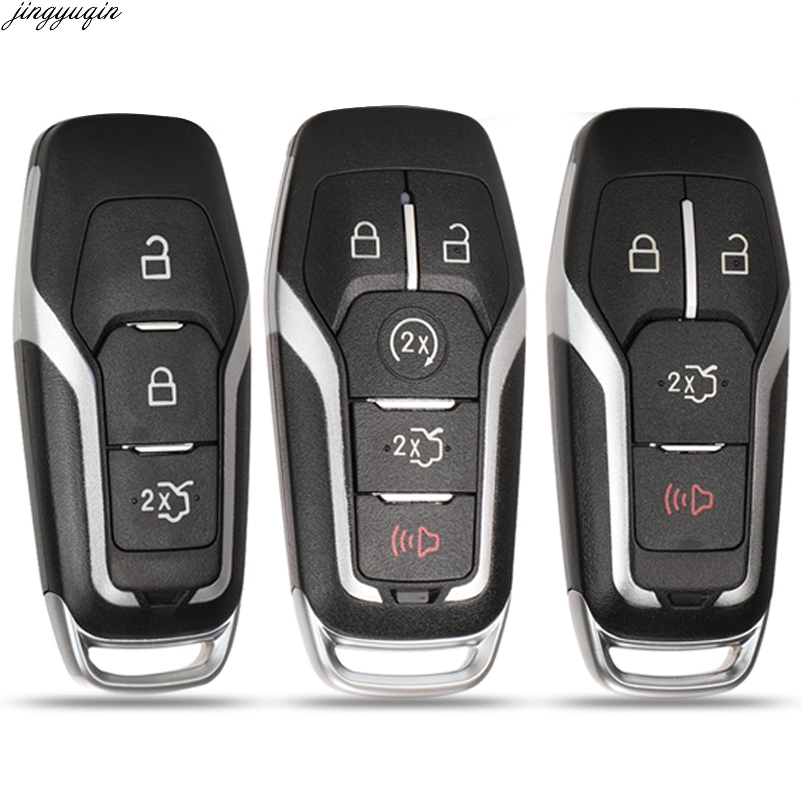 Jingyuqin Remote Smart Car Key Case Shell For Ford Mustang Edge