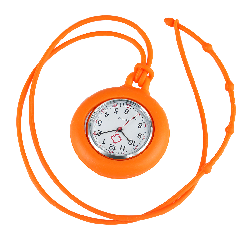 Top Popular Silicone Nurse Pocket Watch Arabic Numerals Round Dial Steampunk Clock Lanyard Fob Pendant Watches Reloj De Bolsillo