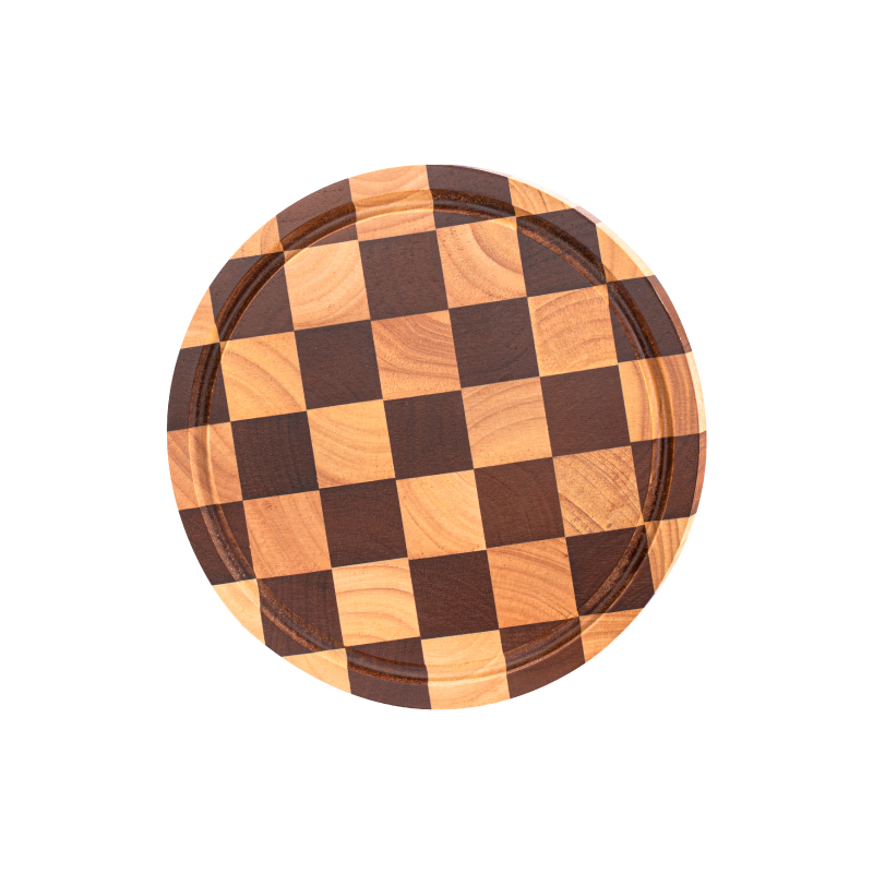Wooden Checkerboard Pattern Cutting Board Large Charcuterie Board for Meat, Cheese, Bread, Vegetables, Fruits, Kitchen Gadget: Brown