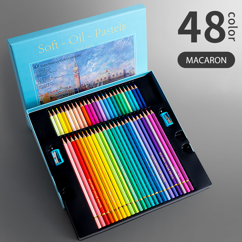 Juego de lápices de colores aceitosos profesionales, caja de cables de colores surtidos para dibujar artistas de pintura, útiles escolares para estudiantes, 24/36/48
