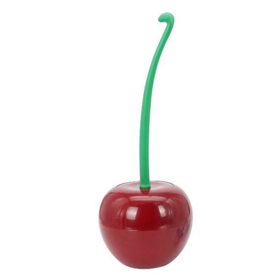 Lovely Cherry Shape Lavatory Brush Toilet Brush &amp; Holder Set Red Toilet brush toilet holder bathroom accessories