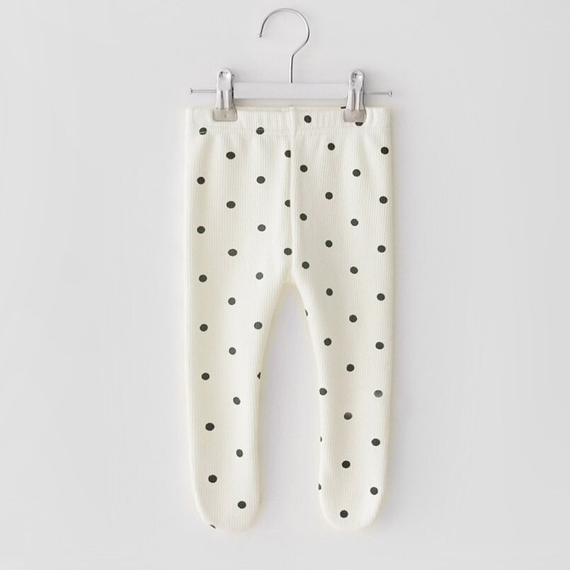 Polka Dot Broek Baby Jongen En Meisjes Tas Voet Broek Pasgeboren Baby Legging Baby Kids Panty Peuter Baby Panty 0-24M: white / 24M