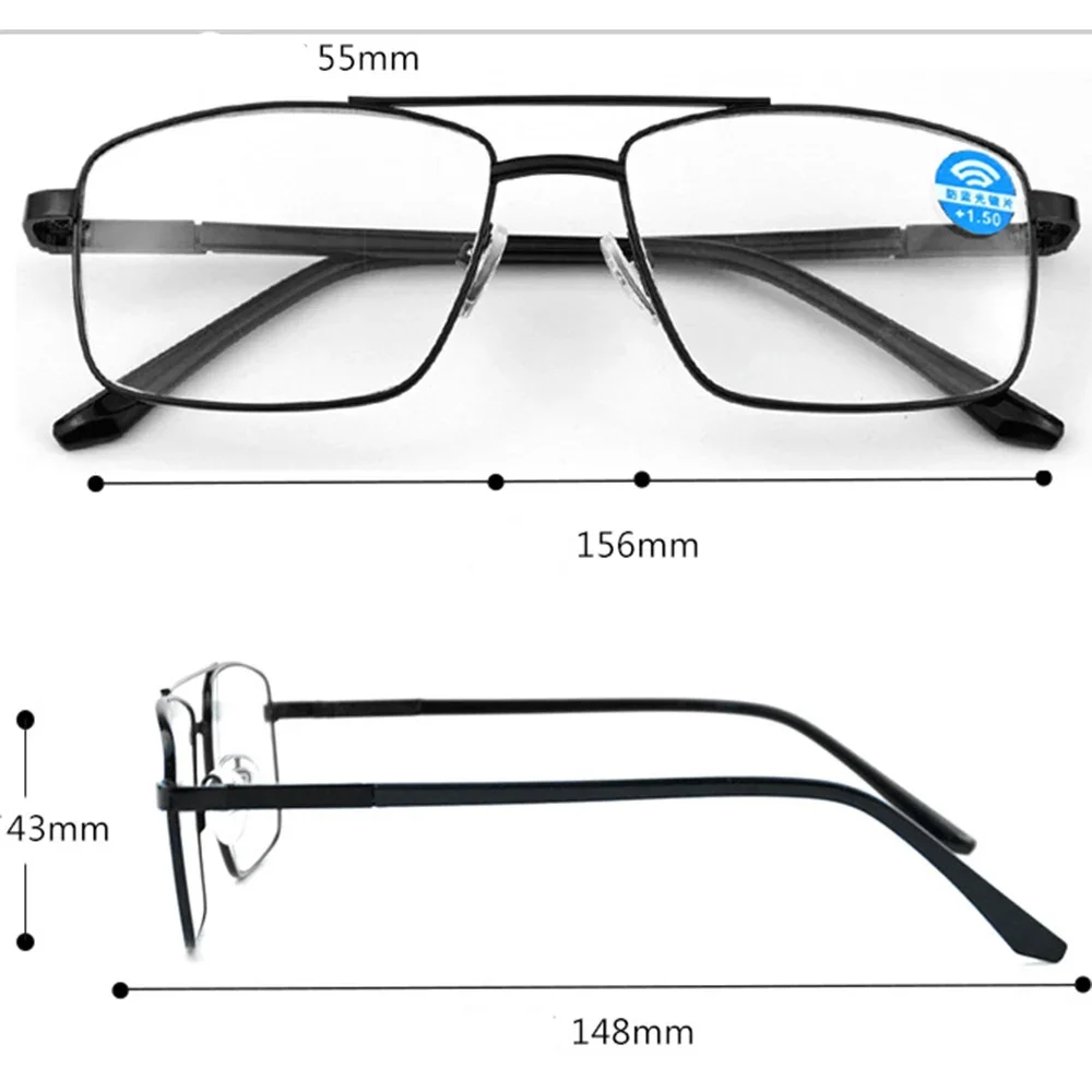 Clara Vida Double Bridge Pilot Photochromic Progressive Multifocal Reading Sunglasses Reading Glasses +0.75 To +4 See Near Fa
