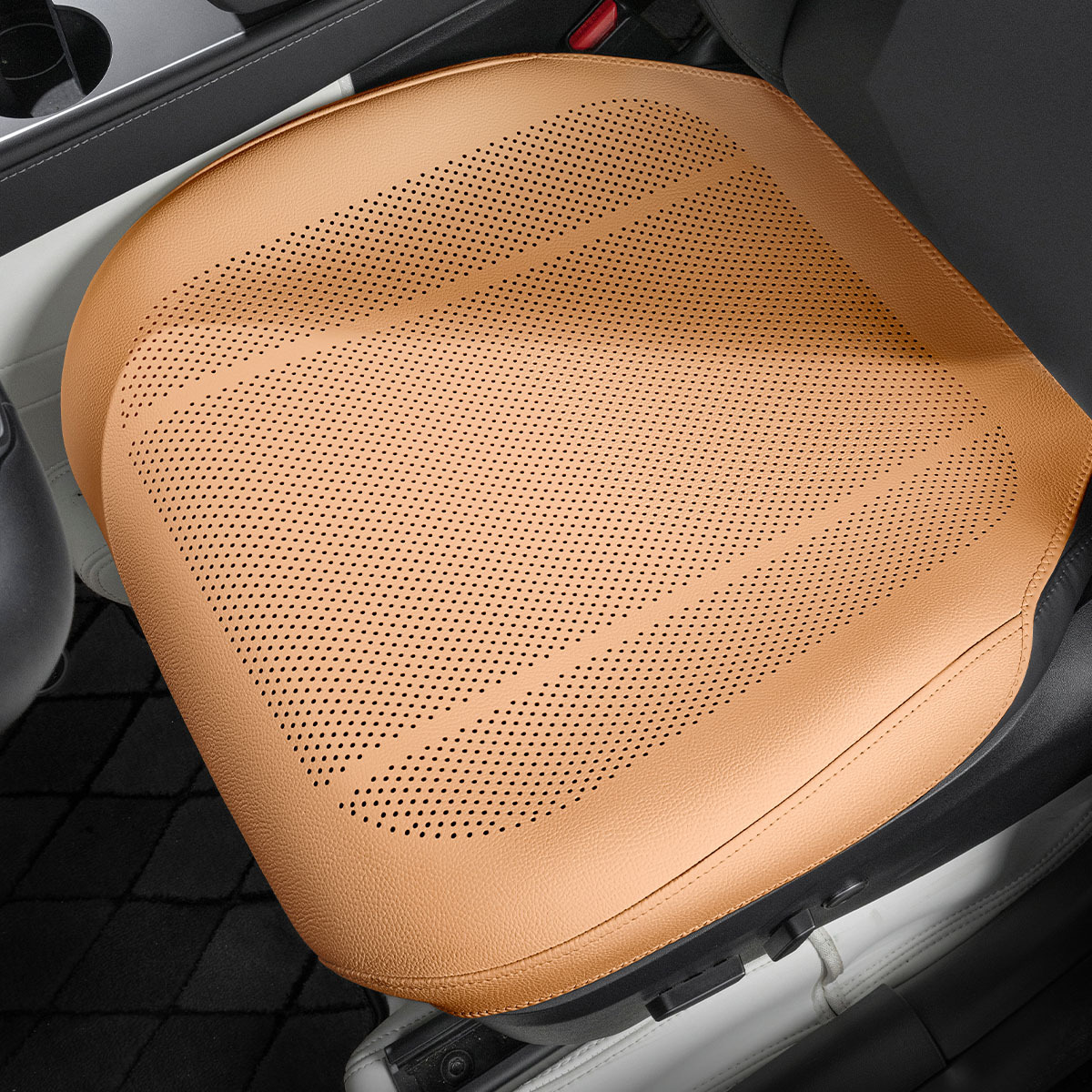 cojín de asiento de coche mejorado, cojín fresco de verano con ventilación, cojín de asiento Universal para las cuatro estaciones, cojín cómodo completamente incluido: Rojo