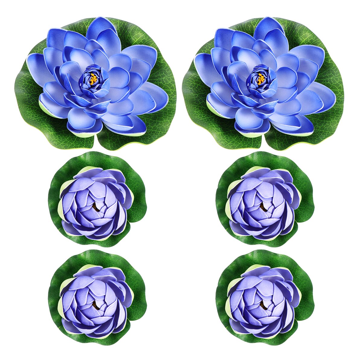 6PCS Simulation Lotus Lilies Artificial Plastic Pond Plants Home Decoration: Purple