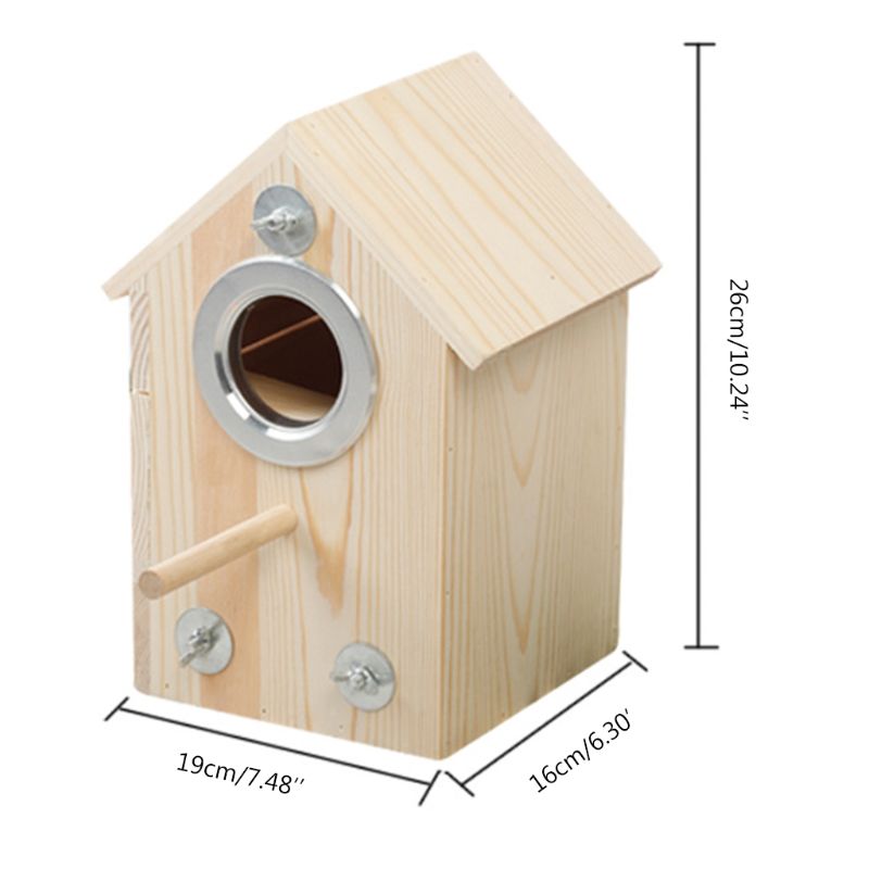 Wood Bird House Parakeet Nest Breeding Box Birdhouse Side Opening Mount Outdoor Incubator Nest Hut Toys for Parrot Lovebirds