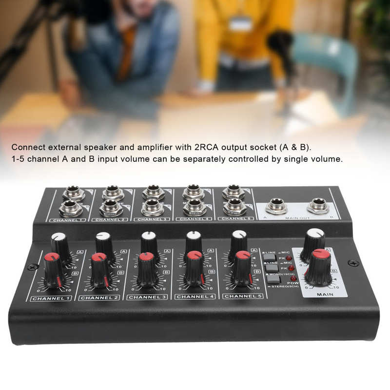 100 ‑ 240V Draagbare 10 ‑Channel Stereo Audio Sound Mixer Karaoke Microfoon Versterker Console