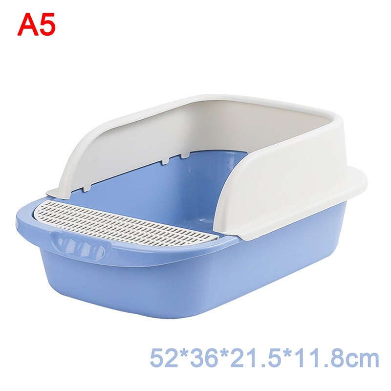 Cat Litter Box Heighten Semi-open Toilets For Pet Clean Sandbox With Free Shovel Cat Pet Supplies: A5