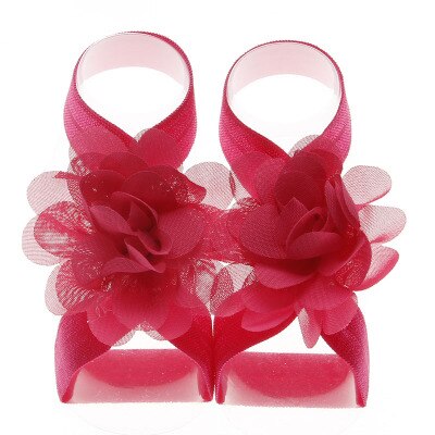 Newborn Baby Photo Prop Wrist Flower Foot Band Barefoot Baby Sandals Shoes Photo Decoration Accessories One Size: Rose Blue