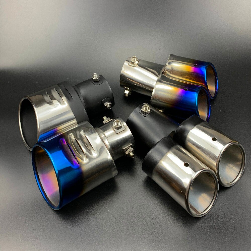 Universal Car Exhaust Pipes Twin Tail Pipes Auto Exhaust Pipe Rear Pipe Exhaust System Car Products Auto Accessories
