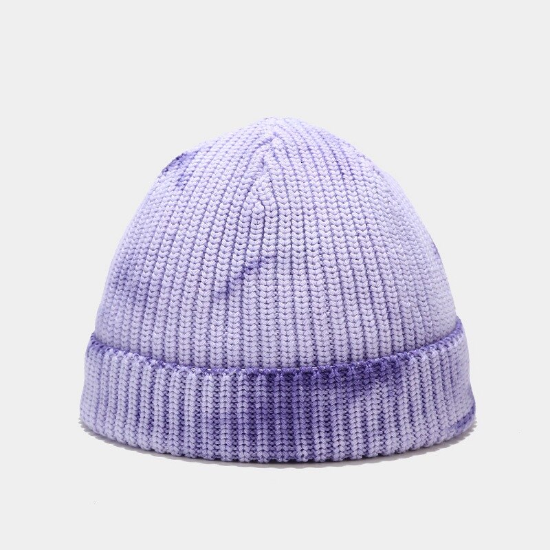 binden Farbstoff Mütze für Männer Winter Hüte für Frauen Motorhaube Brimless Kappe Erwachsene lässig Druck Gestrickte Kpop betroffen Herbst Hütte ZZ-293