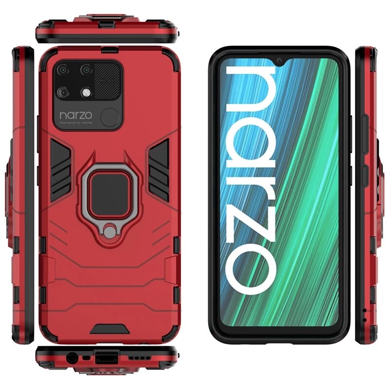 Coque pour Realme Narzo 50i/50A - Antichoc, Légère, Anti-rayures, Support Magnétique