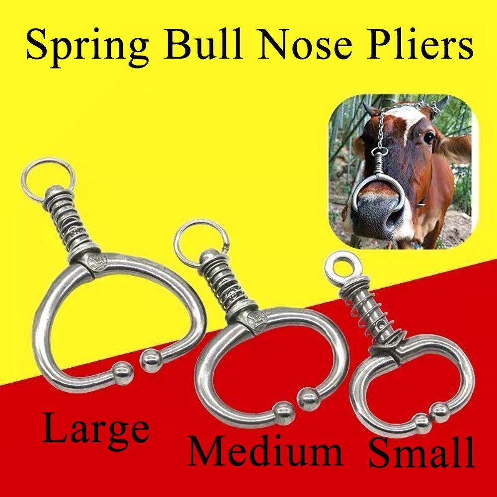 Bull Nose Spring Ring Bull Nose Stainless Steel Metal Cattle Breeding Equipment Pliers Supplies Traction Bolt