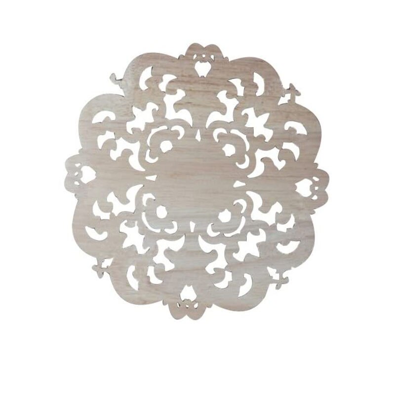 2 piezas de adornos de madera tallada para muebles para puerta de armario, ventana, diámetro 15 cm