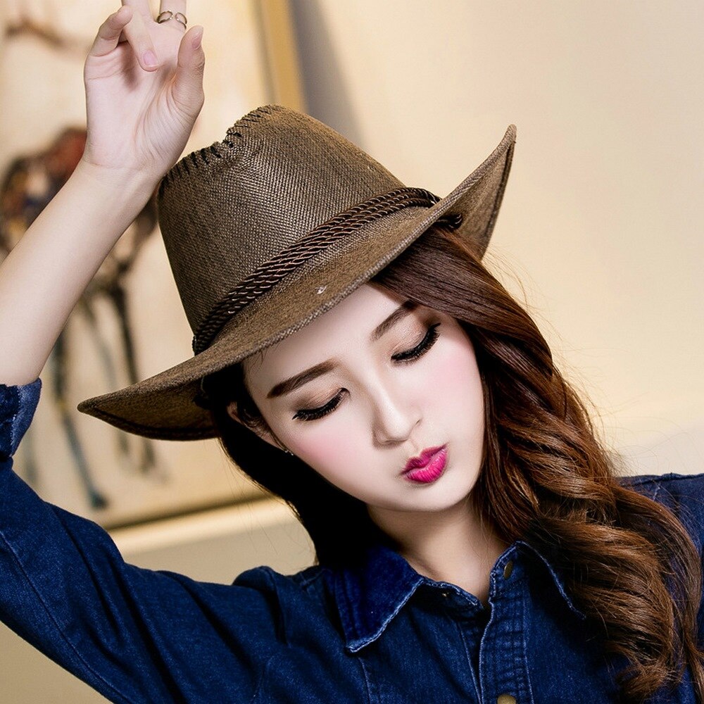 Chapeaux de Cowboy pour femmes et hommes, unisexe, en Denim, couleur unie, pour jeu en plein air, de