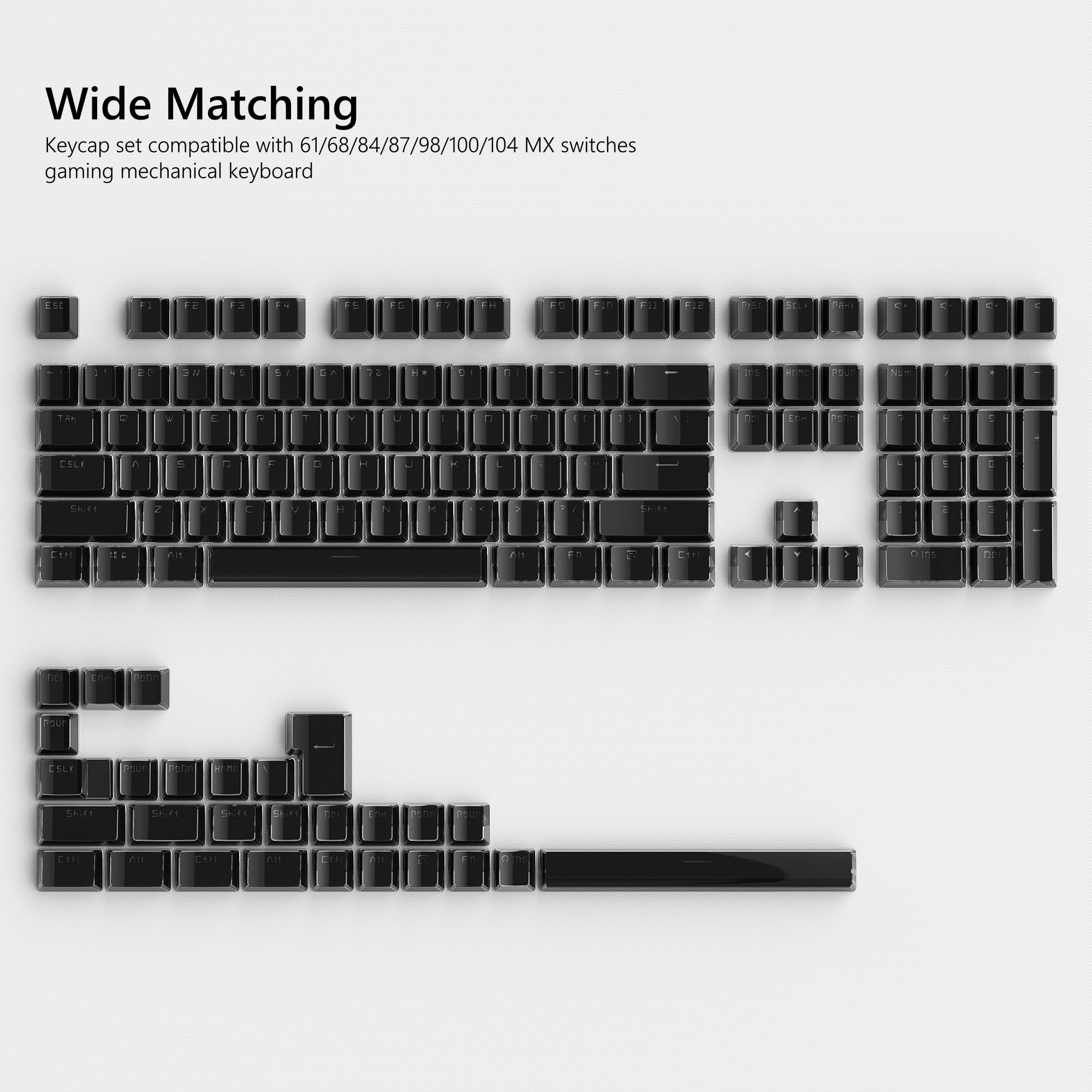 113 tasti blu gelatina superiore Stampa Profilo OEM Keycap Cristallo di ghiaccio Traslucido chiave cap per ciliegia MX 61 68 104 Tastiera meccanica: arancia