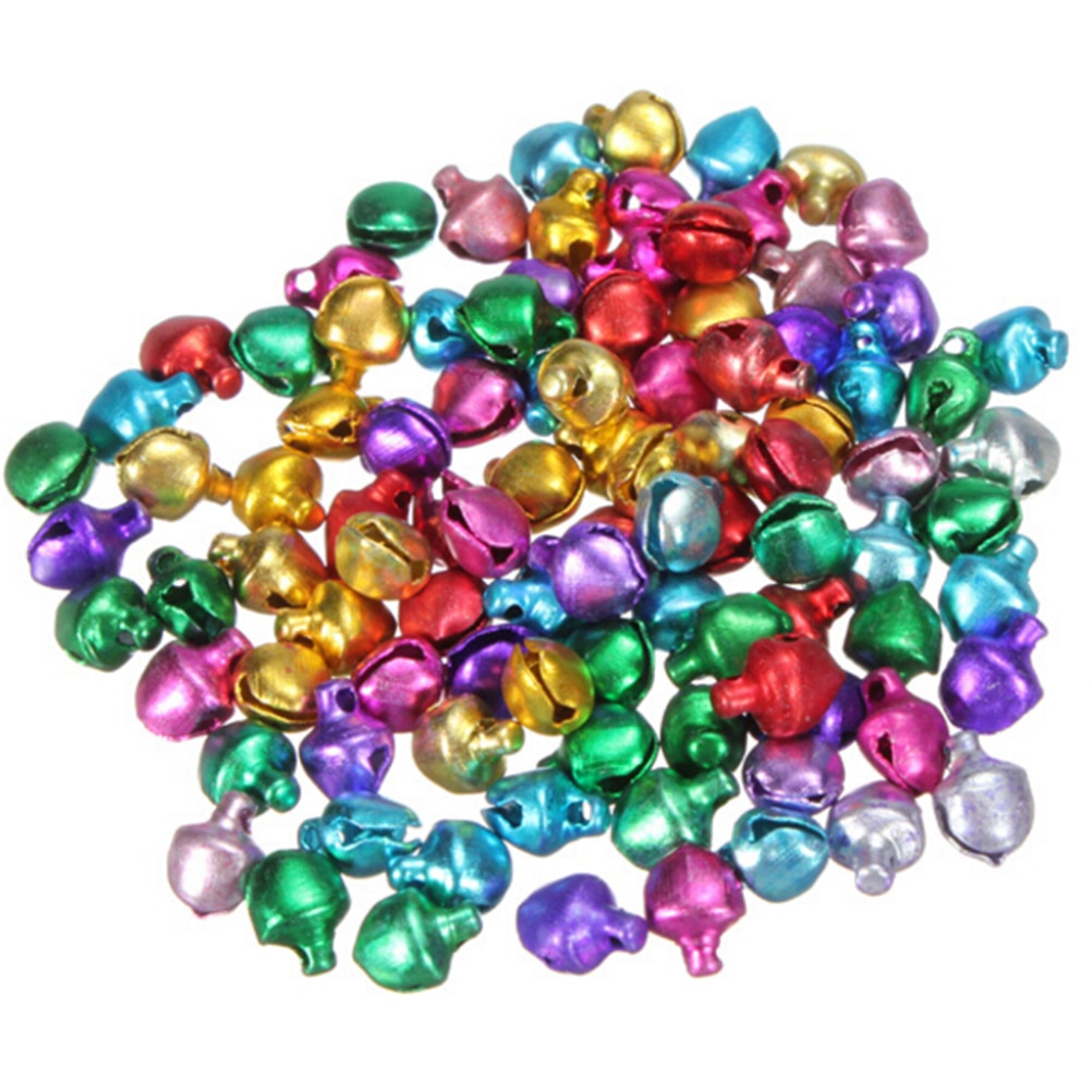 100 stk/parti 3 størrelser bland farver løse perler små jingle bells gør-det-selv håndlavet håndværk juleår juledekoration
