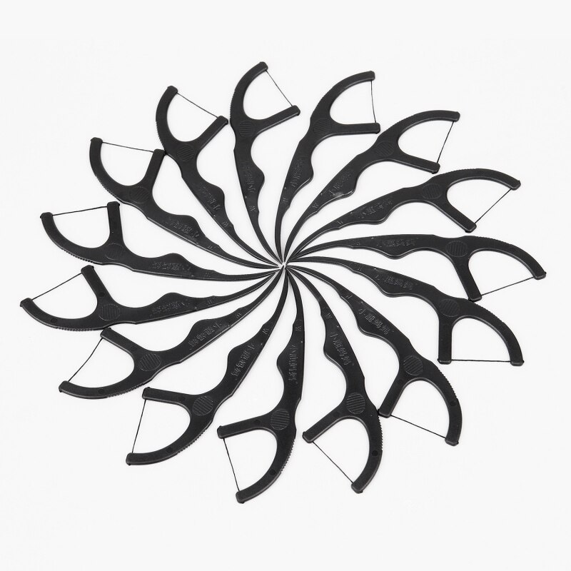 50PCS/Set Dental Flosser L Shape Push-Pull Interdental Brush Toothpick Tooth thread Clean Teeth Floss Brushes Oral Care Tool