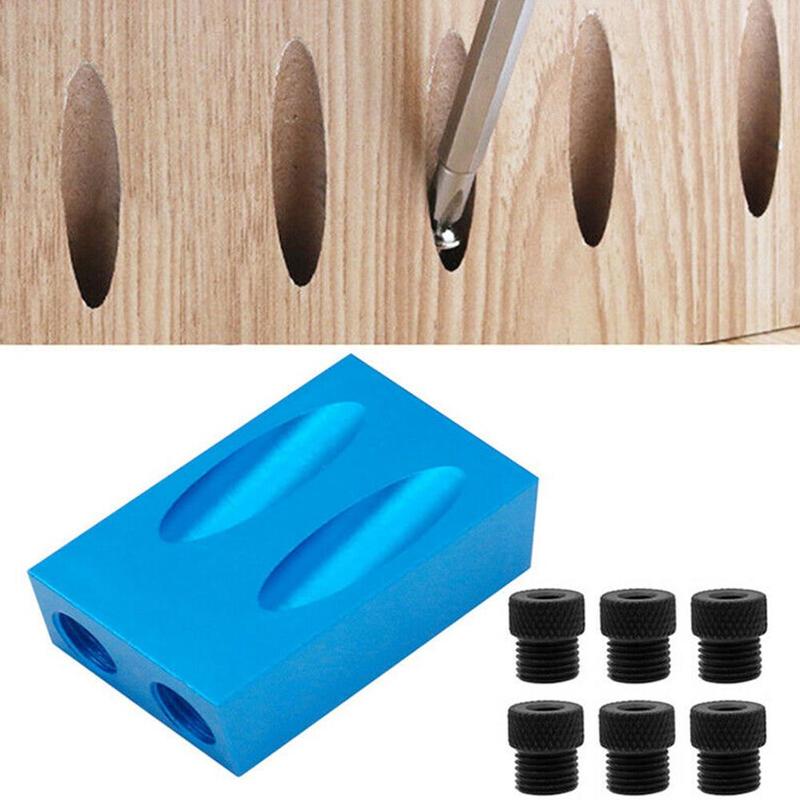 15°Blue Woodworking Diagonal Hole Positioner Woodworking Diagonal Hole Drill Positioner Three-po Positioner Drilling Positi C2C6