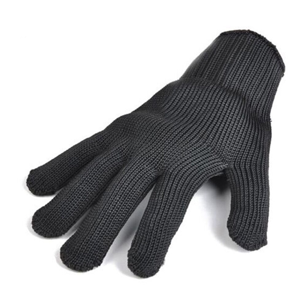 Black Metal Anti-Cut Gloves Level 5 Stainless Steel Wire Safety Kitchen Butcher Working Gloves Cut Fish Meat Protection Fingers