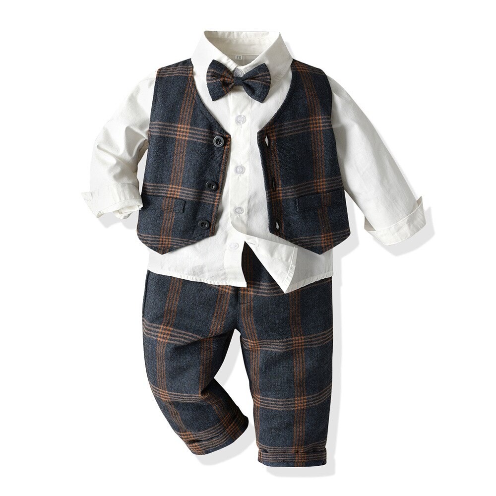 Lito Angels Baby Kids Jongens Gentleman Plaid Vest Pak Set