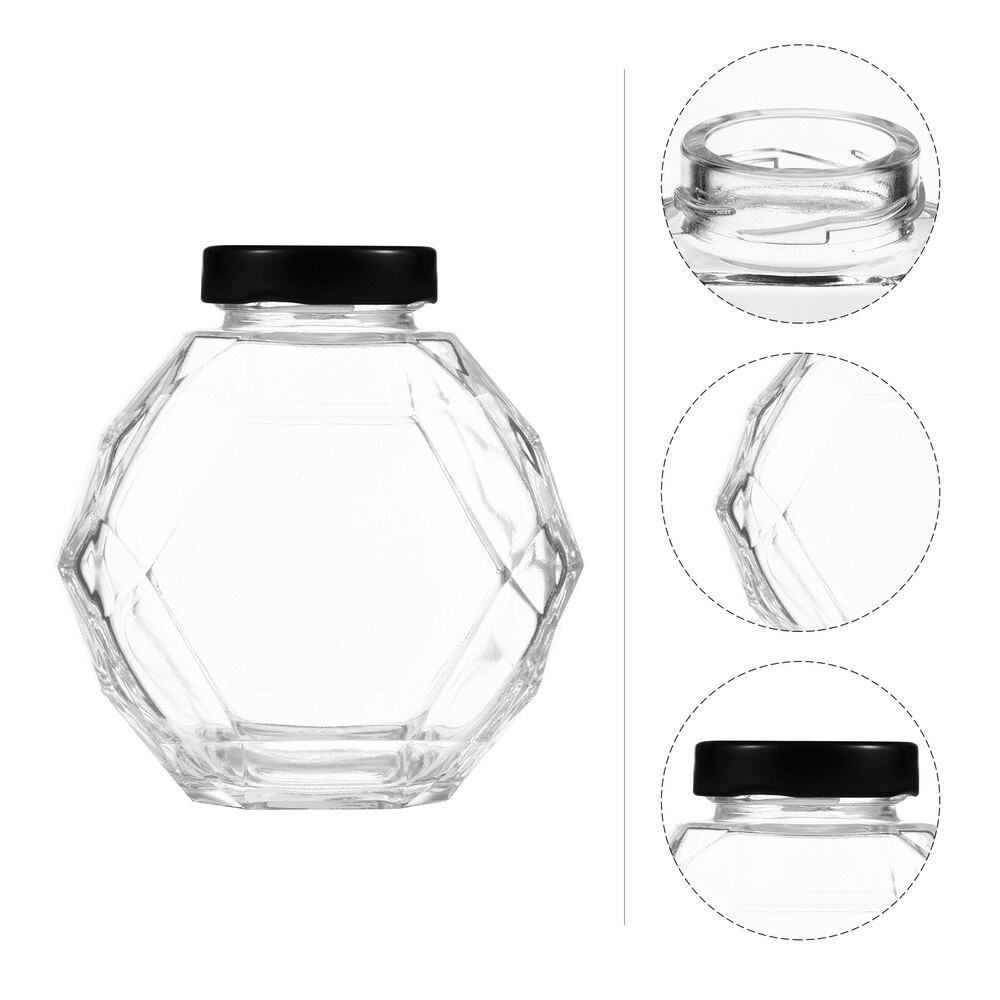 4 Stuks Clear Honing Jar Bee Honing Fles Clear Honing Potten Transparante Honing Potten