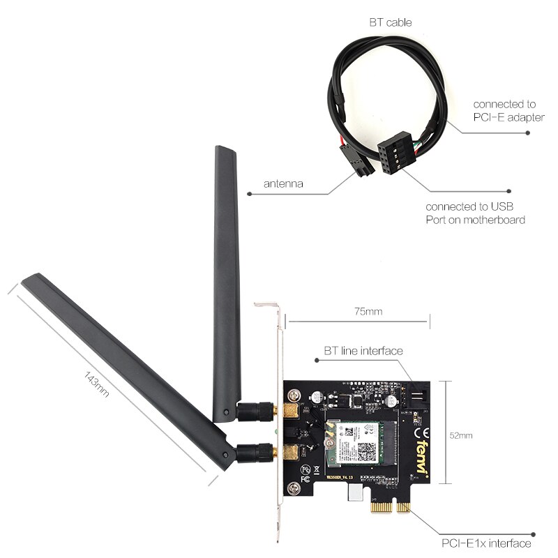 Ordenador de escritorio inalámbrico Intel 9260 9260ac banda Dual 1730Mbps MU-MIMO Windows 10 WiFi Bluetooth 5,0 PCI-E 1X tarjeta