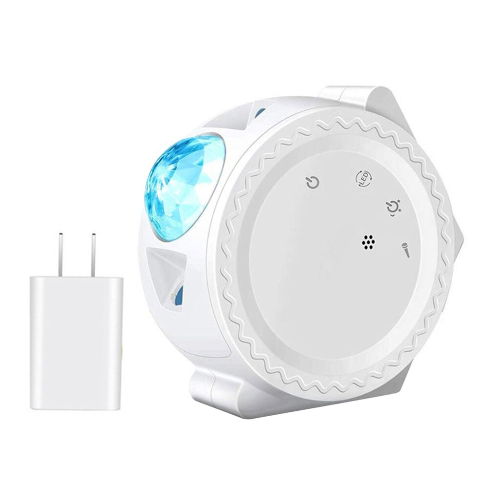 Projector Night Light 6 Color Starry Sky Projector Lamp USB Charging Projection Smart Night Light: US plugWhite