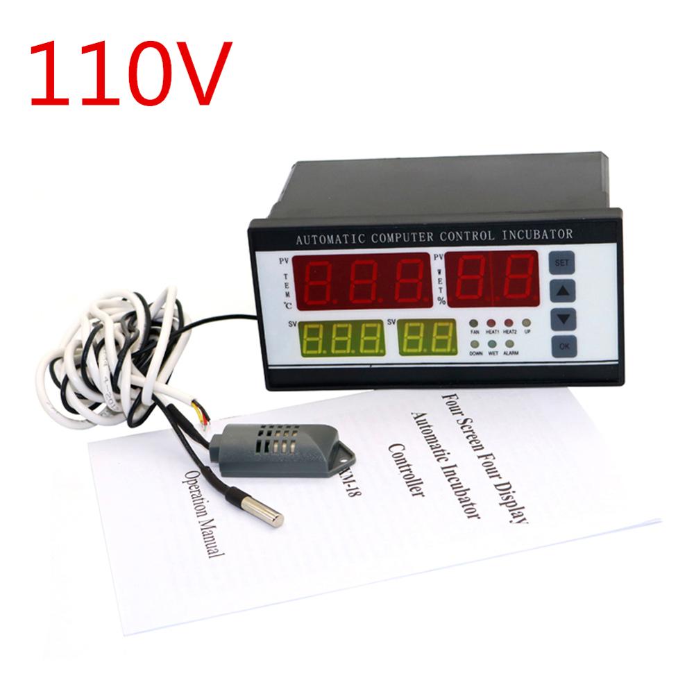 110V/220V XM-18 Incubator Controller Multifunctional Automatic Temperature and Humidity Controling Thermostat: 110V