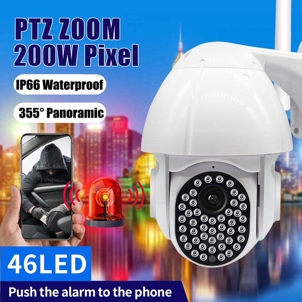 1080P HD WiFi Home Camera Waterproof 2MP PTZ Security Camera IR Cam Indoor