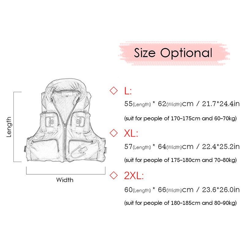 Multifunction Fishing Jacket Water Sports Adult Safety Life Jacket Fishing Swimming Boating Drifting Survival Vest