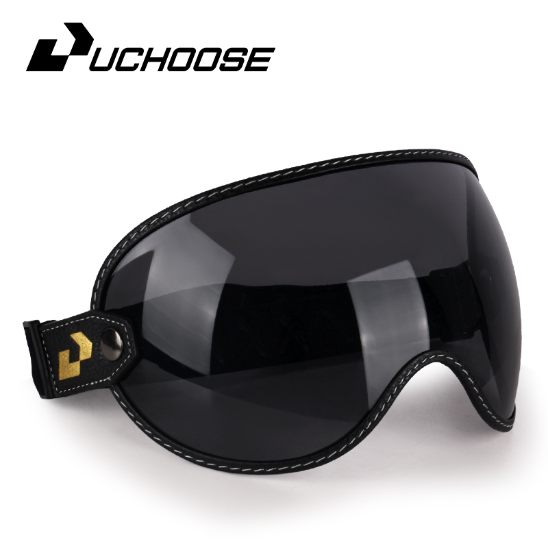 Retro-motorradbrille mit universellem bubble-visier und uv-schutz, vintage-motorradbrille, helmvisier, robust: Dunkelgrau