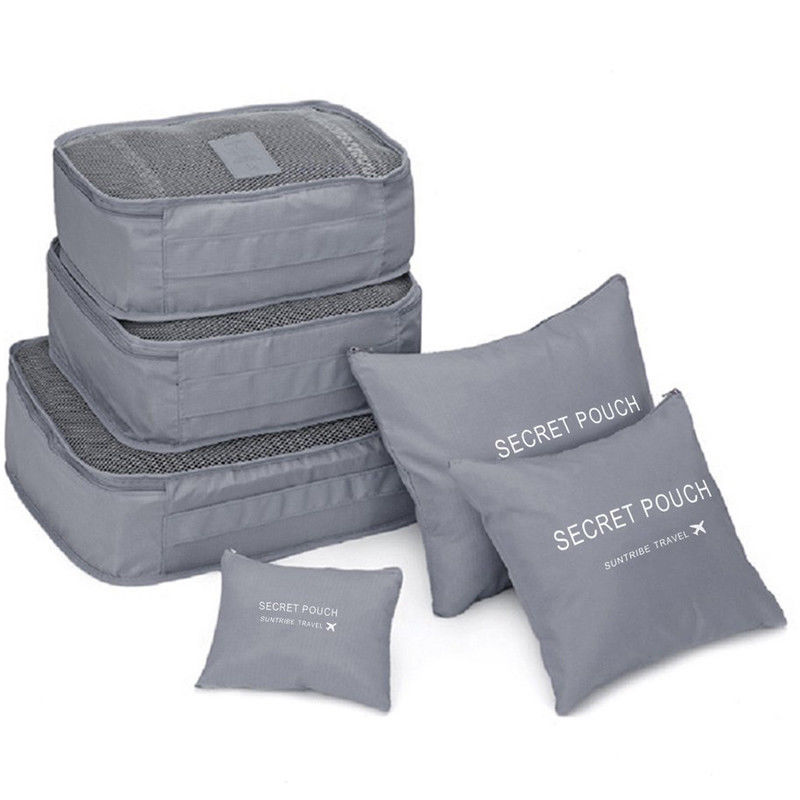 Bolsa de almacenamiento portátil de viaje, organizador de equipaje, Cubo de embalaje, impermeable, nueva: Gris