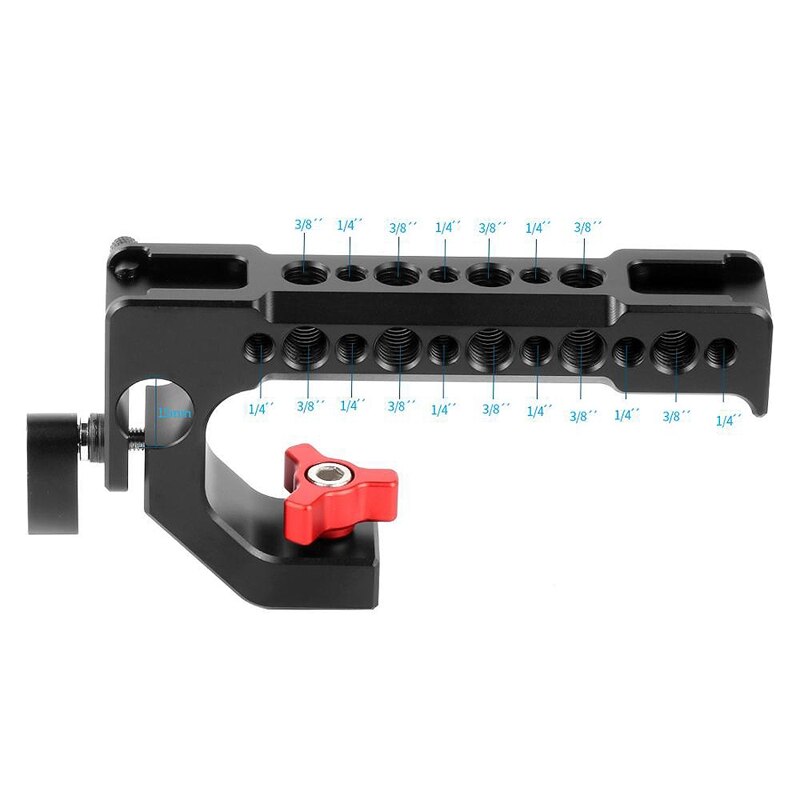 Câmera lidar com alça superior queijo lidar com câmera dslr gaiola alça superior 15mm haste buraco sapato frio sapato quente 1/4 Polegada 3/8 Polegada