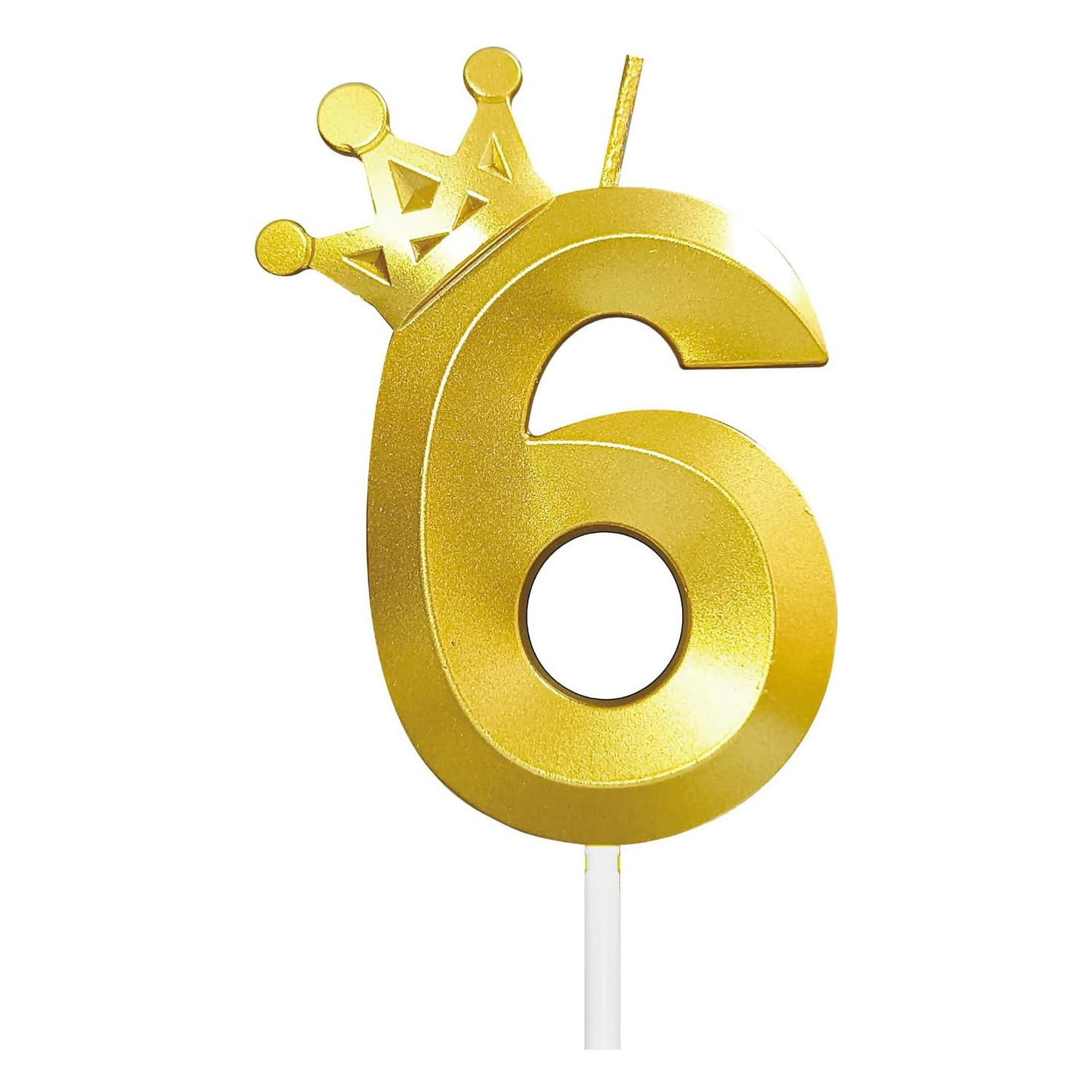 Number 0 Birthday Candle 3D Crown Crown-0 Gold Cake Topper Decorations for Happy Birthday Candles Anniversaries: light yellow