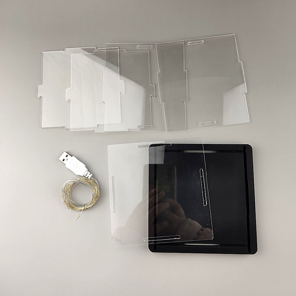 Acrylic Display Collect Dust Cover Cabinet for Model Hand-Made Doll Collection Case10x15cm with Light Easy-Install 1pc