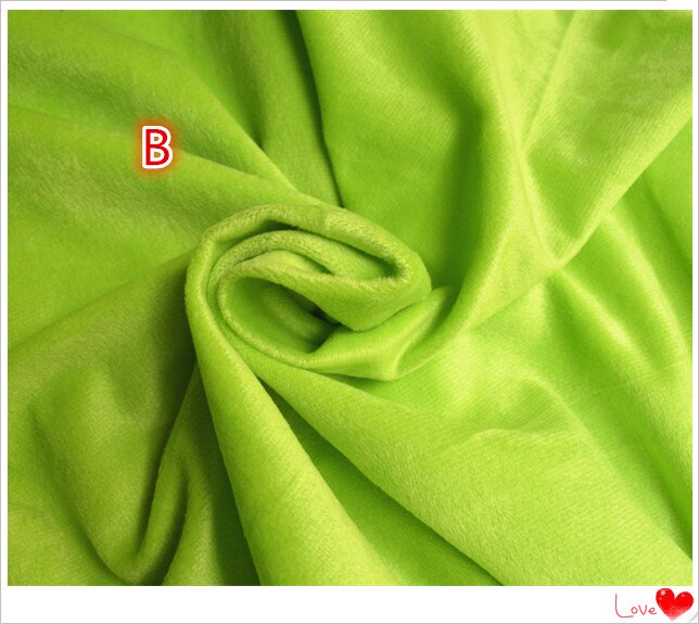 50*160cm grøn fløjl bomuldsstof meter dukke hud plys fleece håndlavet peluche telas patchwork syning af tekstiler costura filt: B