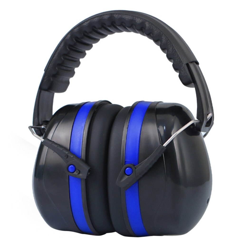 Styrke lydisolerede høreværn mod støj mod hovedtelefoner, der skyder søvnlæring, dæmpede ørebeskyttere, trommehovedtelefoner: Sortblå