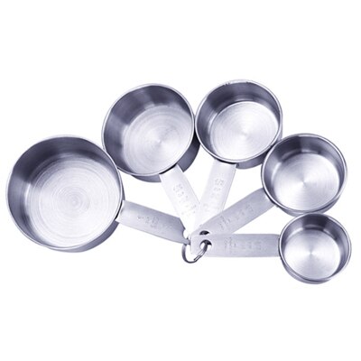 Maatbekers Stapelbaar Keuken Maatlepel Set Rvs Eetlepels Thuis Maatbekers En Lepels Set: 5pcs Measuring cup