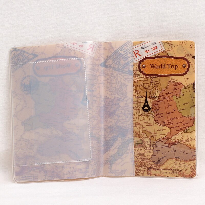 Laamei Travel The World Passport Cover Men Women PU Leather Travel Passport Holder Case Card ID Holders 3D