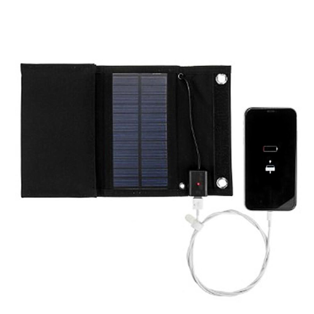 20W Solar Charger Foldable Solar Panel with 2 USB Ports Waterproof Camping Travel Compatible for iPhone &amp; Android Smartphones