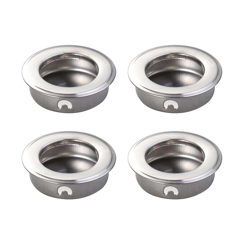 4PCS 35mm Flat Stainless Steel Recessed Flush Pull Finger Insert Sliding Door Handle Cabinet Pulls Drawer Hardware