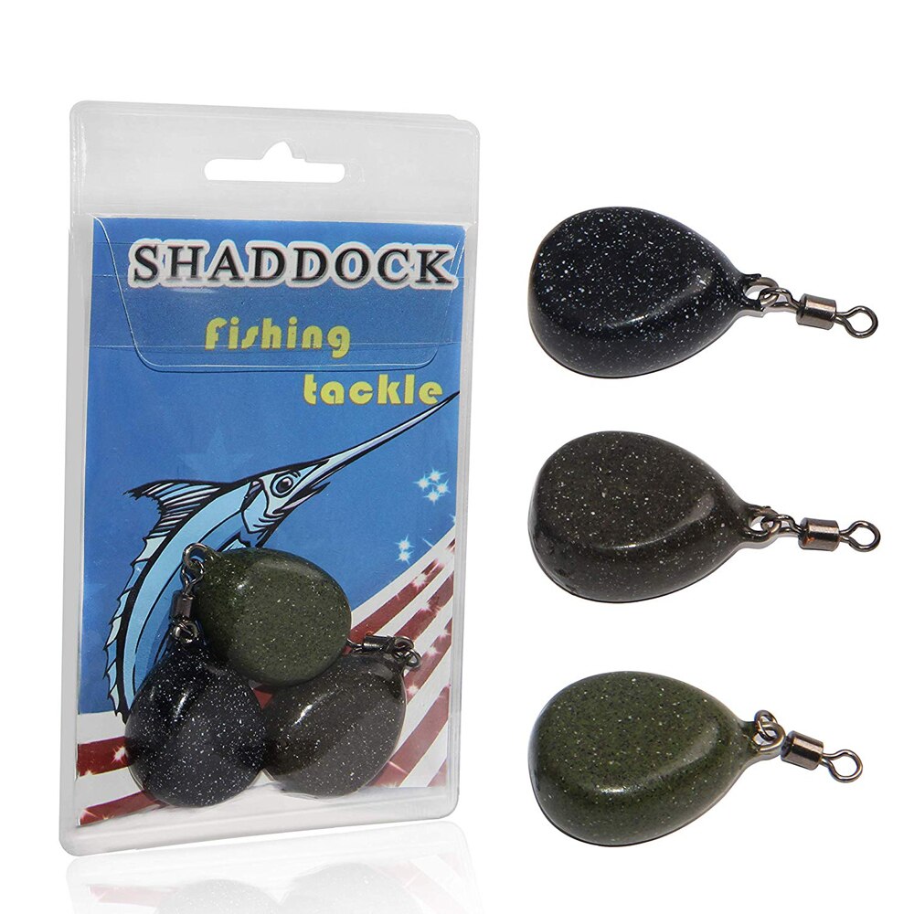 6Pcs Fishing Sinker Flat Pear Swivel Sinker Weights 2oz Coated Tapered Flat Pear Weights For Carp Fishing Accessories