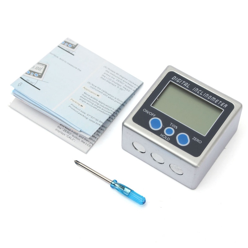 LCD Screen Electronic Protractor 0-360 Degree Digital Angle Level Meter Cube Protractor Inclinometer Gauge Magnetic Base