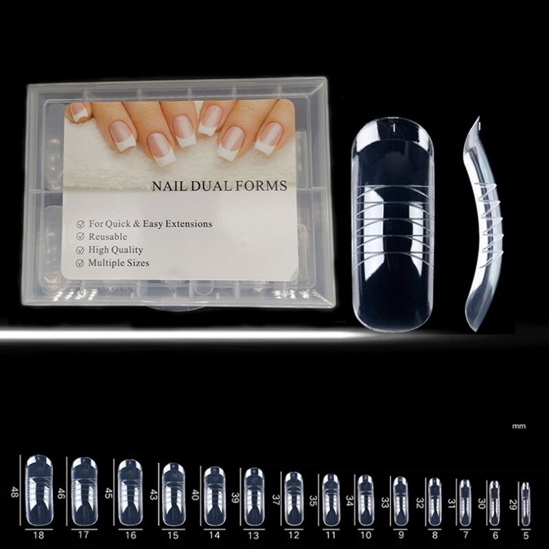 Kit de moldes para puntas de uñas, gel acrílico de construcción rápida, UV, plástico de buena , para extensión de uñas, estilo francés,